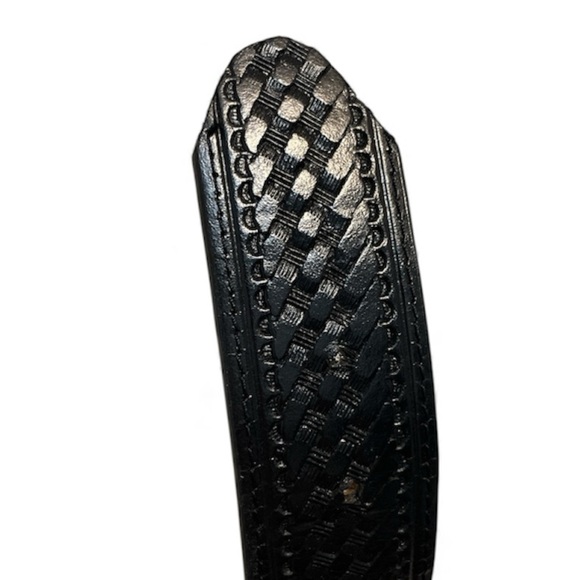 HANDMADE DEFECT Men’s Cowhide Leather Woven Silver Buckle Belt 41 inches - Picture 5 of 5